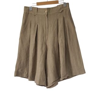 Vintage Franco Mirabelli 100% Linen Wide Leg Striped Capris Size 14